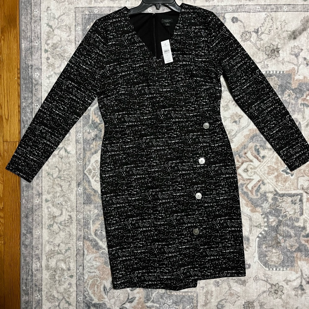 Ann Taylor Elegant Black Heather Professional Dress